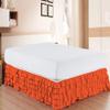 Bed Skirt - Pure Natural Cotton 800 Thread Count Multi-Ruffle Bed Skirt - Luxury Multi Ruffle Bed Skirt Elastic Dust Ruffles with Wrap Around, Easy Fit with 15" Drop, King XL, Orange view 1