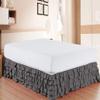 Bed Skirt - 100% Pure Cotton 800 Thread Count Multi-Ruffle Bed Skirt - Luxury Multi Ruffle Bed Skirt Elastic Dust Ruffles with Wrap Around, Easy Fit with 21" Drop, RV Bunk 42X80, Dark Grey view 1