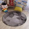 Abstract Fractal Chair Mat Hard Floor Protecting and Noise Cancelling with Anti Slip Rubber Multi-Purpose Floor Mat for Bedroom Stripe of Triangles Geometry,Black Grey Diameter 60 in view 1