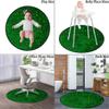 Abstract Soft Microfiber Polyester Non-Slip Round Mat/Runner, Plush Water Absorbent Accent Rug for Bathroom Vanity, Bathtub/Shower, Alligator Skin Pattern Luxury Lifestyle,Green Diameter 60 in view 2