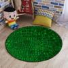Abstract Soft Microfiber Polyester Non-Slip Round Mat/Runner, Plush Water Absorbent Accent Rug for Bathroom Vanity, Bathtub/Shower, Alligator Skin Pattern Luxury Lifestyle,Green Diameter 60 in view 4