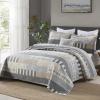 SahSahCasa Quilt Queen Size, Queen Quilt Set, 100% Cotton Queen Quilt Bedding Set Bedspreads, Farmhouse Reversible Patchwork Lightweight Plaid Quilts Bedspread for All Season, Gray/Brown, 3PCs view 2