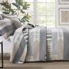 SahSahCasa Quilt Queen Size, Queen Quilt Set, 100% Cotton Queen Quilt Bedding Set Bedspreads, Farmhouse Reversible Patchwork Lightweight Plaid Quilts Bedspread for All Season, Gray/Brown, 3PCs view 3