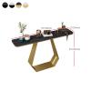 KWOKING Rectangle Glam Console Accent Table Antique Finish Console Sofa Table Slate Porch Table Against The Wall Entry Porch Cabinet Hotel Table Case Black Base White Top 55" L x 12" W x 31" H view 2