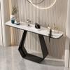 KWOKING Rectangle Glam Console Accent Table Antique Finish Console Sofa Table Slate Porch Table Against The Wall Entry Porch Cabinet Hotel Table Case Black Base White Top 55" L x 12" W x 31" H view 4