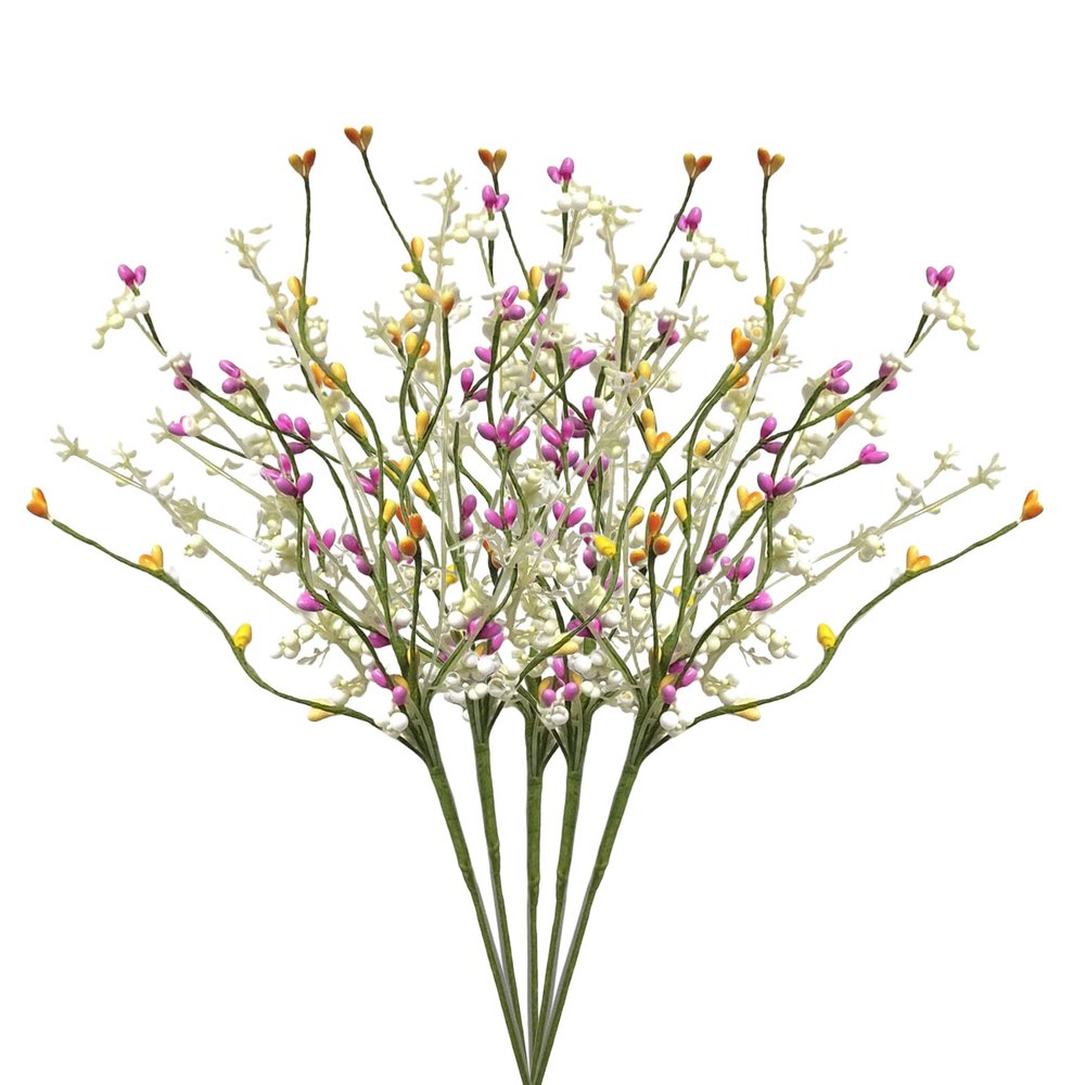 6 pcs Spring Berry Stems, Artificial Berry Picks for Home Centerpiece Vase Windowsill Decor and Easter Celebration, Spring Floral Picks Stems for Home Centerpiece Vase