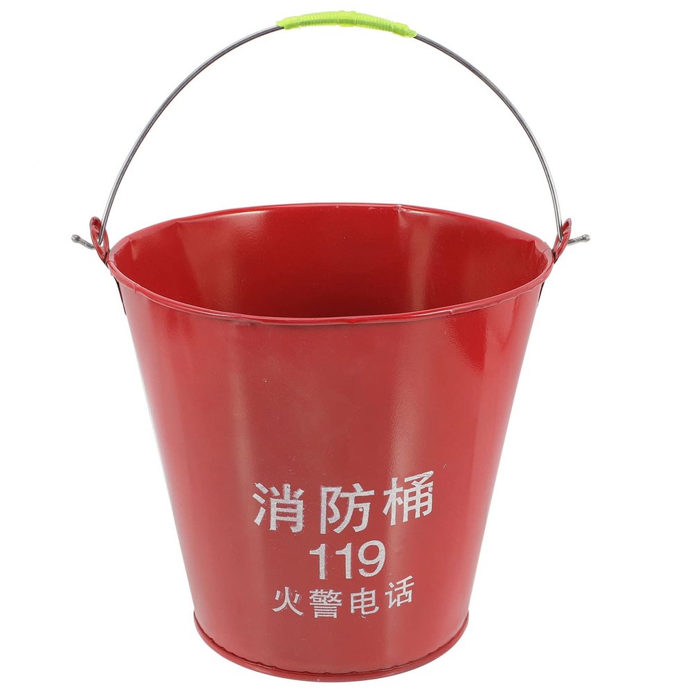 Fire Emergency Sand Bucket Iron Storage for Home and Fire Station Use Multi-Purpose Utility Pail for Water Sand and Tools Lightweight Handle Easy to Clean