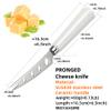 4 Pieces PRONGED Cheese knife 6.5inch Fine smooth finish SUS430 Stainless Steel 6inch Cheese Slicer Cheese Cutter with White Ceramic Handle good hand grip view 2