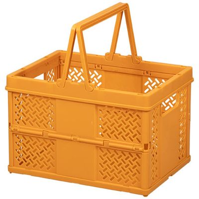 Zerodeko Household Storage Basket Lightweight Folding Plastic Picnic Basket with Handle for Organizing Sundries Berry Picking and Outdoor Use Versatile Design for Easy Access and Neat