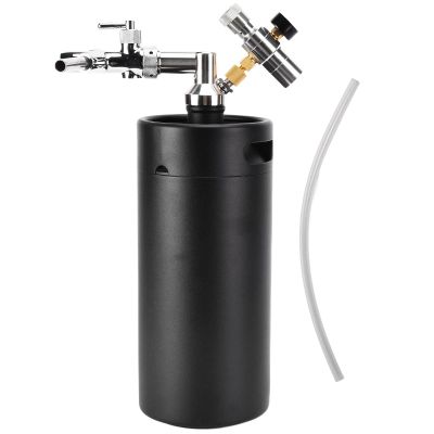 3 . 6L Stainless Steel Wine Barrel with Portable adjust Pressure Regulator for Homemade Beer , Pressurized Mini Keg , fornitro Coffee , Kombucha And Cocktails , Pressurized Mini Keg Wine Barrel Wine K