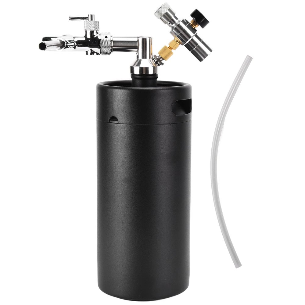 3 . 6L Stainless Steel Wine Barrel with Portable adjust Pressure Regulator for Homemade Beer , Pressurized Mini Keg , fornitro Coffee , Kombucha And Cocktails , Pressurized Mini Keg Wine Barrel Wine K