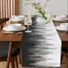 LEOSUCRE Cotton Linen Table Runner 70 Inches Long, Gray Forest Table Runners Non-Slip Dresser Scarf Table Setting Decor for Farmhouse Kitchen Dinner Party Holiday Abstract Ombre Tree Silhouette view 4