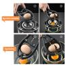 2pcs Egg Separator, Multifunctional 2-In-1 Egg Opener, Egg White and Yolk Separator, Stainless Steel Egg Openers Eggshell Cutters, Manual Eggshell Opener Topper, Kitchen Gadget Tool view 4