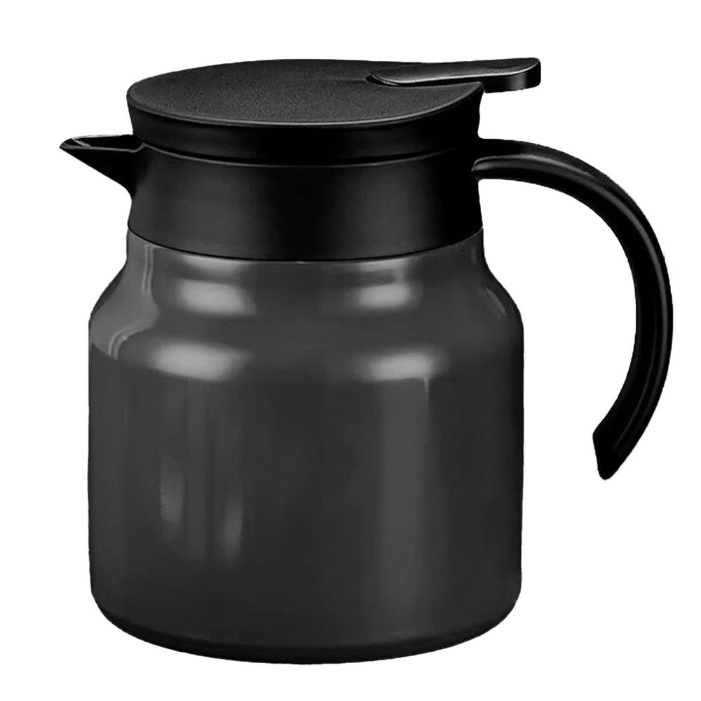 Coffee Carafes For Keeping Hot, Coffee Carafe Insulated, Thermal Coffee Carafe Tea Pot, Stainless Steel Vacuum Insulated Coffee Tea Dispenser Tea Water Separation with Removable Tea Infuser (Black)