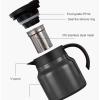 Coffee Carafes For Keeping Hot, Coffee Carafe Insulated, Thermal Coffee Carafe Tea Pot, Stainless Steel Vacuum Insulated Coffee Tea Dispenser Tea Water Separation with Removable Tea Infuser (Black) view 2