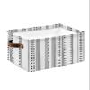 Boho Bohemian Storage Bins with Handles - Waterproof Fabric Collapsible Canvas Cube Storage Organizer,Rectangle Cloth Large Storage Baskets for Shelves,Cream Tribal Folk Geometric Stripes 1 Pack view 1