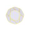 Balsa Circle 10 Octagon 8" White Salad Plastic Plates Gold Geometric Design Disposable Tableware Wedding Party Events Catering Supplies view 1