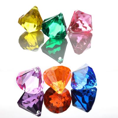 Gems for Crafting - Large 1" Inch Diamond Gemstones for Craft - 10,6 oz Gems in Bag - Vase Filler - Table Scatters Decor - Fish Tank Fake Rocks - Jewels for Crafts