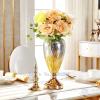 Sculpture Vase Color Glass Vase Metal Silver Home Living Room Flower Arrangement Flower Vase Wedding Crafts view 3