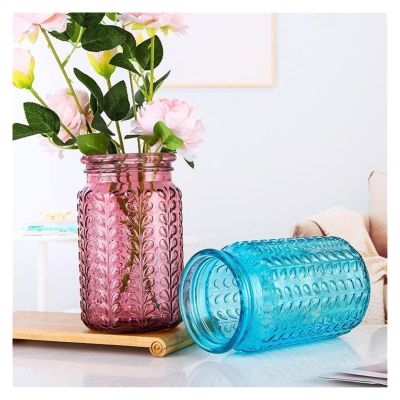 Sculpture Vase Living Room Glass Vases, Restaurant Hotel Front Desk Decorative Vases Dried Flower Arrangement Home Wedding Table Center Vases 10.5 * 17.8cm Crafts (Color : C)