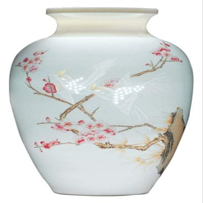 LQX Sculpture Vase Vase Vase for Flowers Ceramic Vases, Chinese Hand-Painted Decorative Ornaments with Floral Arrangements,Decorative Tabletop Centerpiece Vase12.5 inch Crafts (Color : Animal Horse)