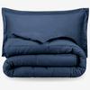 RAJVEER TEXTILE 3 Piece Comforter with 2 Pillowshams - Super Soft All Season-400GSM Lightweight 6 Corner Ties Premium Quality Goose Down Comforter- Full/Queen(90" X 90") Colour-Medium Blue view 1