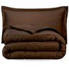 RAJVEER TEXTILE 3 Piece Down Alternative Comforter with 2 Pillowsham - All Season-400GSM Lightweight 6 Corner Ties Premium Quality Goose Down Comforter- King/Cal-King(106" X 90") Colour-Chocolate view 1