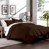 RAJVEER TEXTILE 3 Piece Down Alternative Comforter with 2 Pillowsham - All Season-400GSM Lightweight 6 Corner Ties Premium Quality Goose Down Comforter- King/Cal-King(106" X 90") Colour-Chocolate view 2
