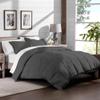 RAJVEER TEXTILE 3 Piece Down Alternative Comforter with 2 Pillowsham - All Season-400GSM Lightweight 6 Corner Ties Premium Quality Goose Down Comforter- Oversized Queen (98" X 98") Colour-Dark Grey view 2