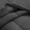 RAJVEER TEXTILE 3 Piece Down Alternative Comforter with 2 Pillowsham - All Season-400GSM Lightweight 6 Corner Ties Premium Quality Goose Down Comforter- Oversized Queen (98" X 98") Colour-Dark Grey view 3