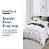 RAJVEER TEXTILE 3 Piece Down Alternative Comforter with 2 Pillowsham - All Season-400GSM Lightweight 6 Corner Ties Premium Quality Goose Down Comforter- Oversized Queen (98" X 98") Colour-Dark Grey view 4