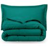 RAJVEER TEXTILE 3 Piece Down Alternative Comforter with 2 Pillowsham - All Season-400GSM Lightweight 6 Corner Ties Premium Quality Goose Down Comforter- Full/Queen(90" X 90") Colour-Turquoise Blue view 1