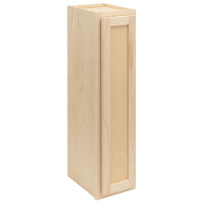 Quicklock RTA (Ready-to-Assemble) 42" Tall Wall Kitchen Cabinets - Shaker Style | 100% Hardwood | Made in America | Soft Close Hardware (Raw Maple, 12" D x 9" W x 42" H)