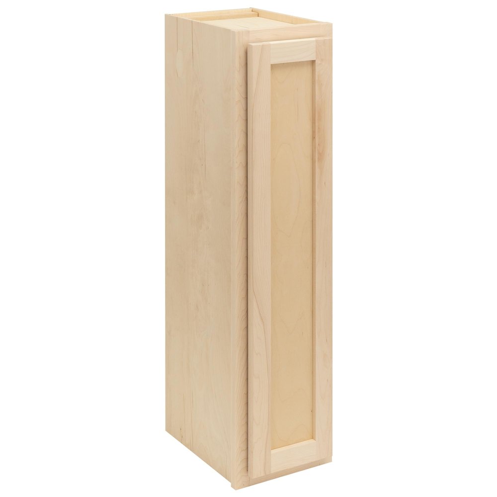 Quicklock RTA (Ready-to-Assemble) 42" Tall Wall Kitchen Cabinets - Shaker Style | 100% Hardwood | Made in America | Soft Close Hardware (Raw Maple, 12" D x 9" W x 42" H)