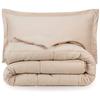 RAJVEER TEXTILE 3 Piece Down Alternative Comforter with 2 Pillowsham - All Season-400GSM Lightweight 6 Corner Ties Premium Quality Goose Down Comforter- Twin/Twin XL(68" X 90") Colour-Beige view 1