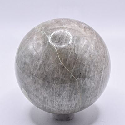 65mm Green Garnierite Sphere Natural Sparkling Crystal Ball Feldspar Mineral UV Reactive Polished Stone - Madagascar + Stand