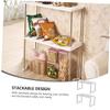 2pcs Shelf Stackable Storage Stand Storage Rack Multipurpose Storage Stand Draining Rack Bathroom Organizer Kitchen Storage Stand Kitchen Organizing Rack view 3