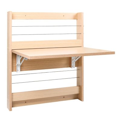 BELUND Folding Wall Table Floating Desk Wall Mounted Desk for Make Up, Multifunctional Space Saving Tabletop Writing Table with Shelves for Home Office (Color : A, Size : Length 80cm)