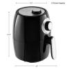 Air Fryer  2.3-Quart Electric Fryer for Healthier Cooking  Compact Appliance with Nonstick Interior  Kitchen Gadgets by Classic Cuisine (Black) view 2