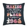 60 Birthday Making the world a better place since 1963 Throw Pillow view 1