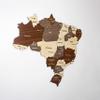 Multilayered Wooden 3D Brazil Map, Gift for Brazilian Friend, Brazil Wooden Wall Decor, Map for Traveller (60x60 cm | 23.6x23.6 inches) view 1