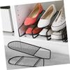 Zerodeko 2pcs Adjustable Double-layer Shoe Rack Organizer Space Saver Iron Design for Closet Shelves and Floor Use Easy to Clean Black view 2