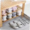 Zerodeko 2pcs Adjustable Double-layer Shoe Rack Organizer Space Saver Iron Design for Closet Shelves and Floor Use Easy to Clean Black view 3