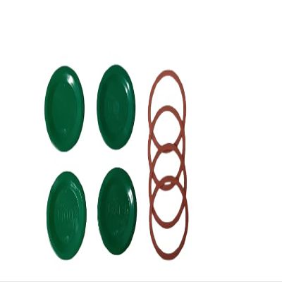 Authentic Tattler E-Z Seal Reusable Canning Lids 100 Bulk WIDE Mouth Lids & 100 WIDE Mouth Rubber Rings COLOR: GREEN - MADE IN THE USA!