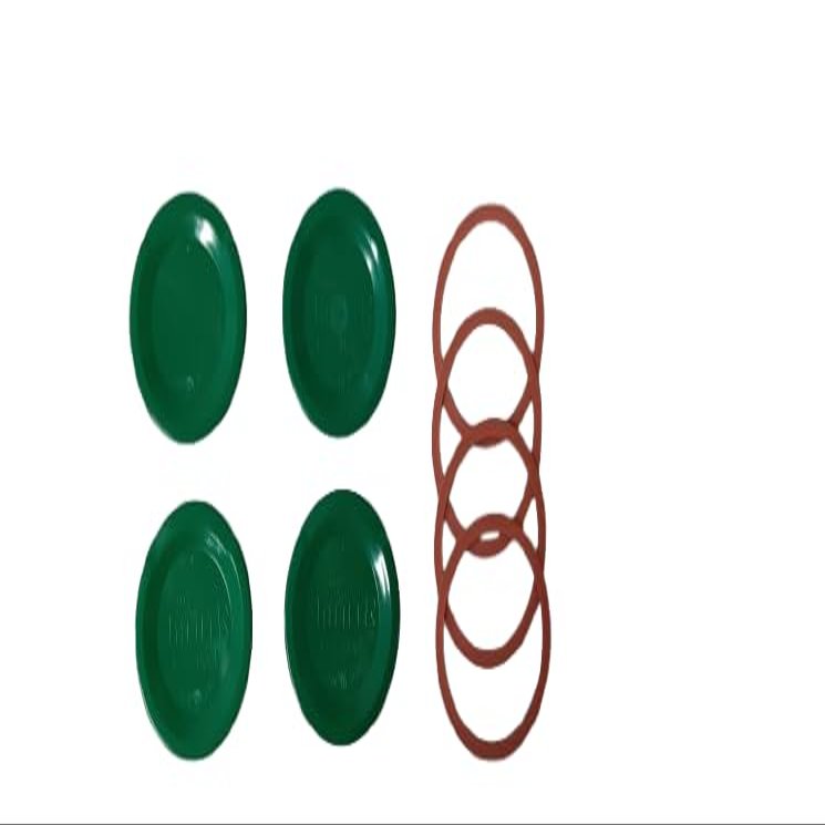Authentic Tattler E-Z Seal Reusable Canning Lids 100 Bulk WIDE Mouth Lids & 100 WIDE Mouth Rubber Rings COLOR: GREEN - MADE IN THE USA!