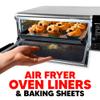 Teflon Sheets for Baking (3-Pack) Bundled with ninja foodi air fryer liners (1-Pack) - Baking Sheets for Oven and Air Fryer Oven Mat 12" x 12" - Reusable & Heat Resistant view 3