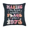 50 Birthday Making the world a better place since 1973 Throw Pillow view 1