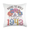 81 Birthday Making the world a better place since 1943 Throw Pillow view 1
