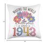 81 Birthday Making the world a better place since 1943 Throw Pillow view 4