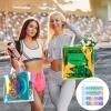 Saintrygo 20 Pack Clear Tote Bags Bulk 12 x 12 x 6 PVC Plastic Tote Bag with Handles for Stadium Work Beach Sports(Bright Color) view 3